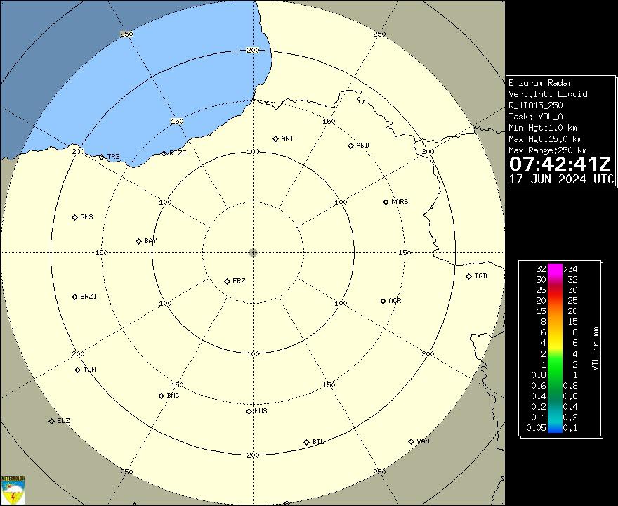 Radar Görüntüsü: Erzurum, VIL