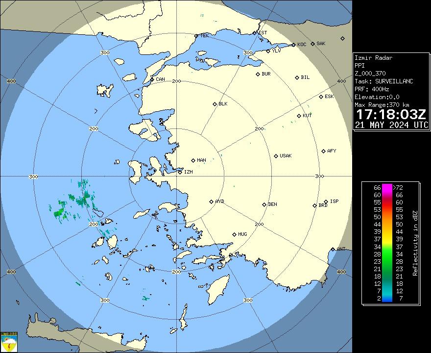 Radar Görüntüsü: İzmir, PPI