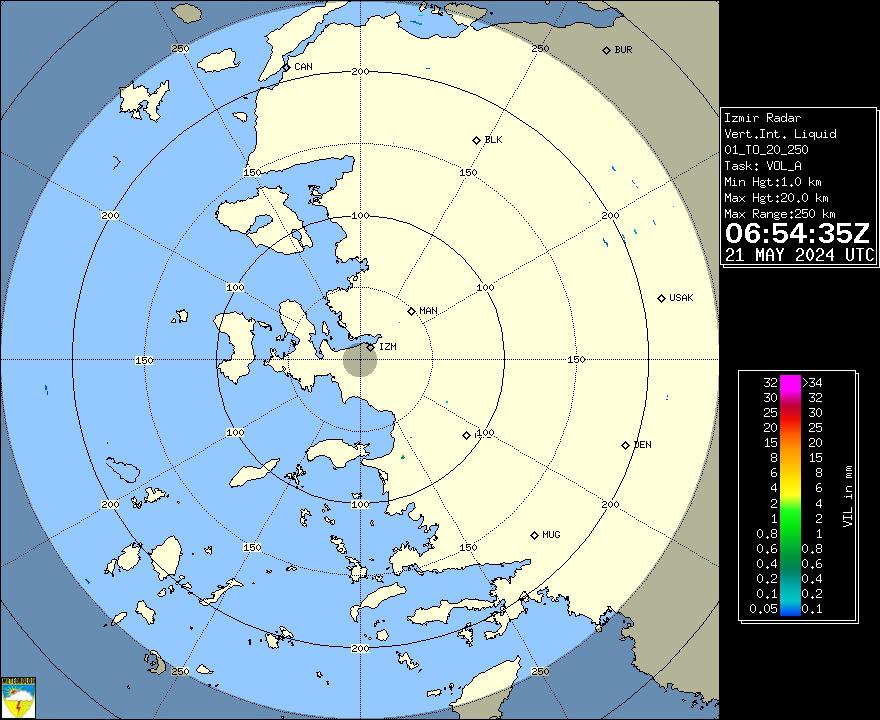 Radar Görüntüsü: İzmir, VIL