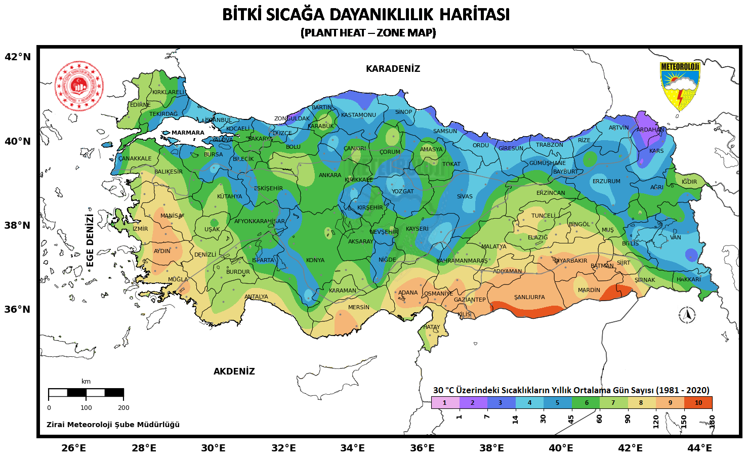 Türkiye Bitki Sıcağa Dayanıklılık Haritası