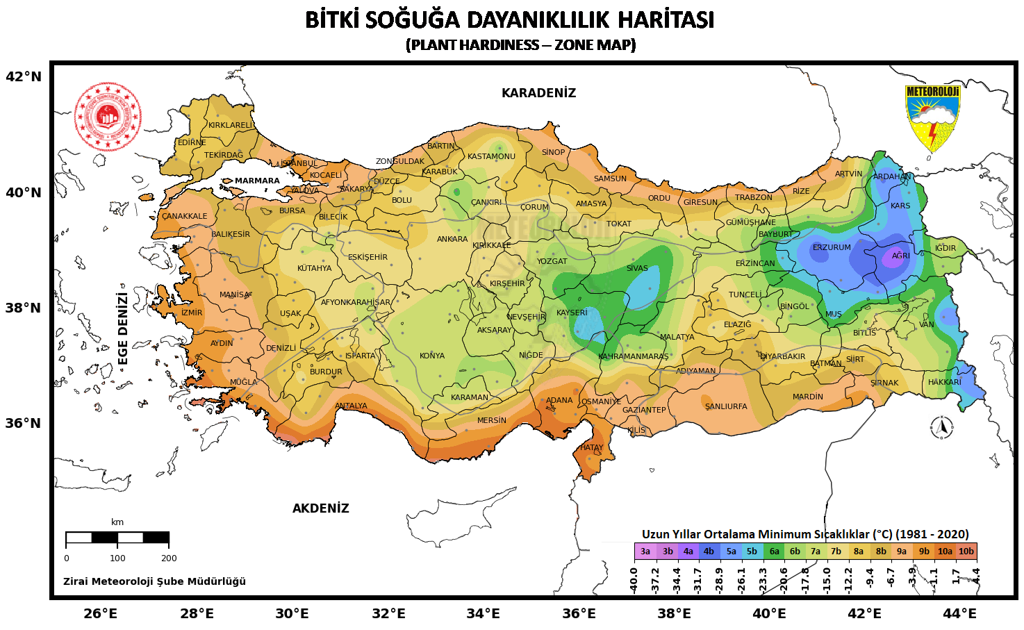 Türkiye Bitki Soğuğa Dayanıklılık Haritası