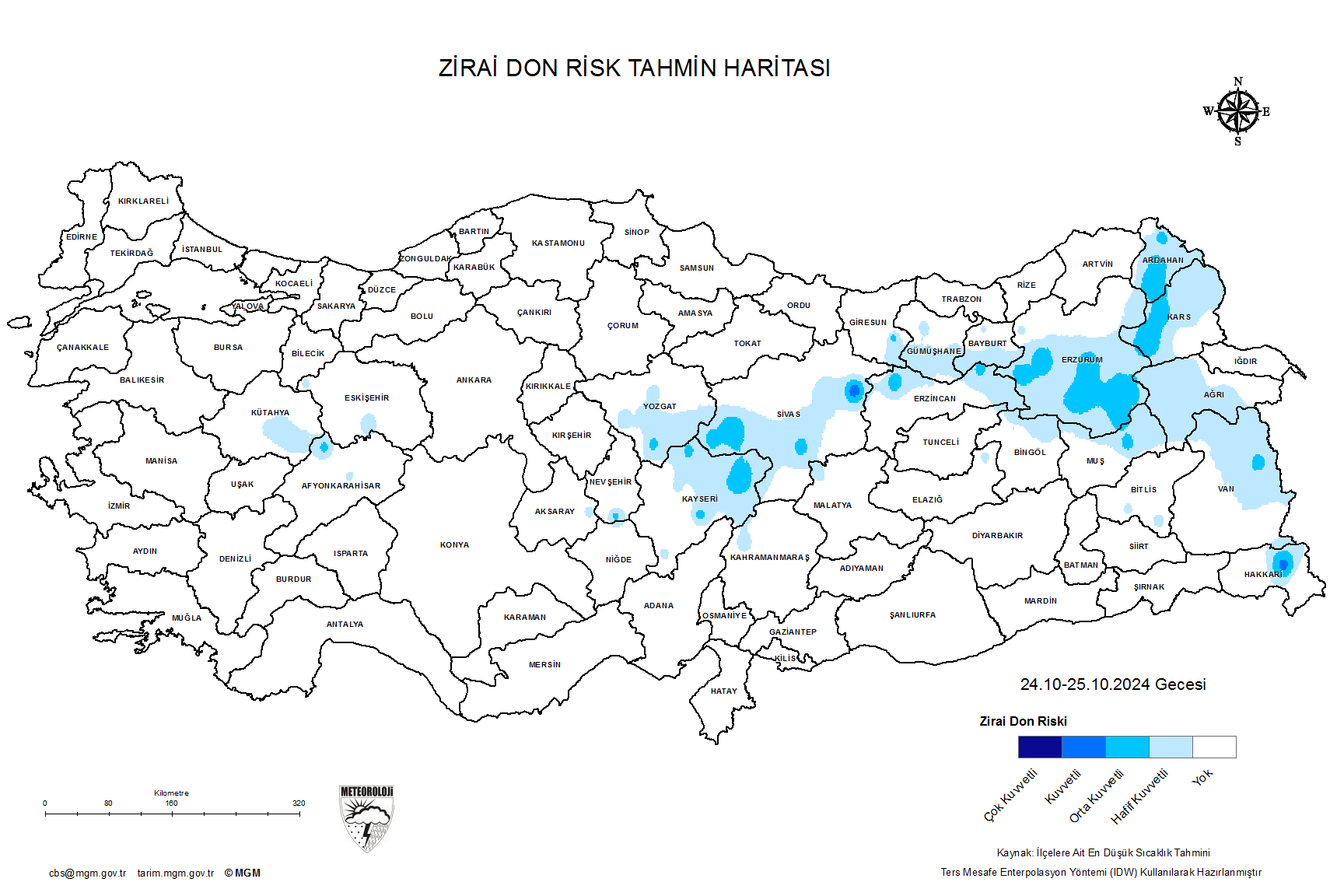 Zirai Don Tahmini - 2 m. Yükseklikte / 4 GÜN SONRA