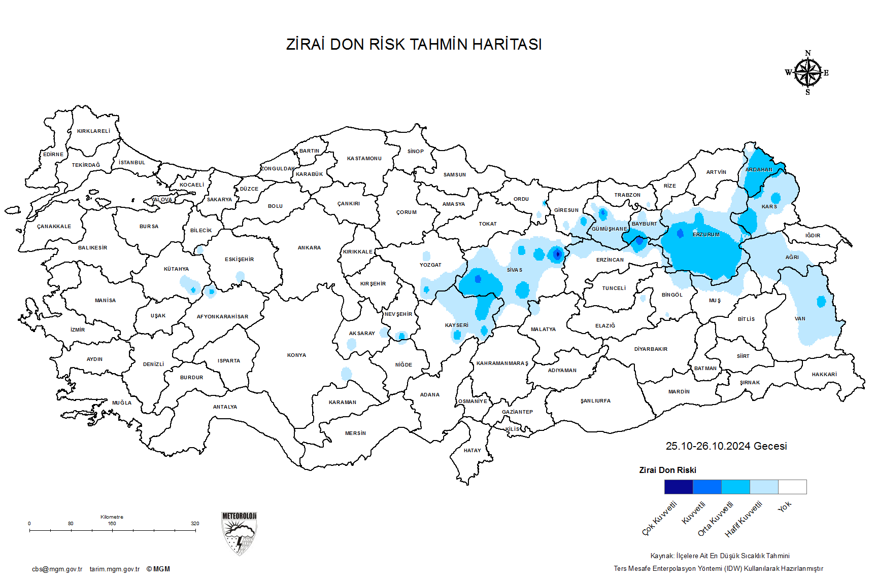 Zirai Don Tahmini - 2 m. Yükseklikte / 5 GÜN SONRA