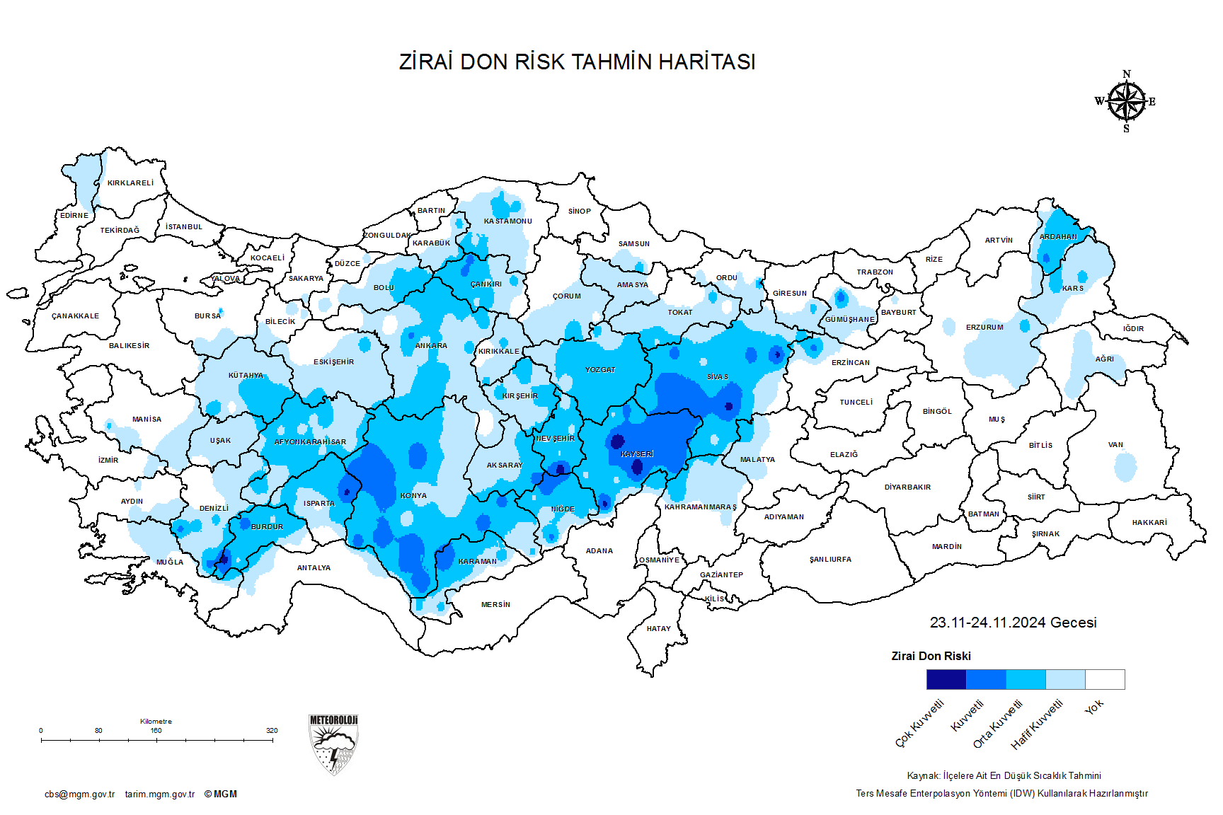 Zirai Don Tahmini - 2 m. Yükseklikte / 4 GÜN SONRA