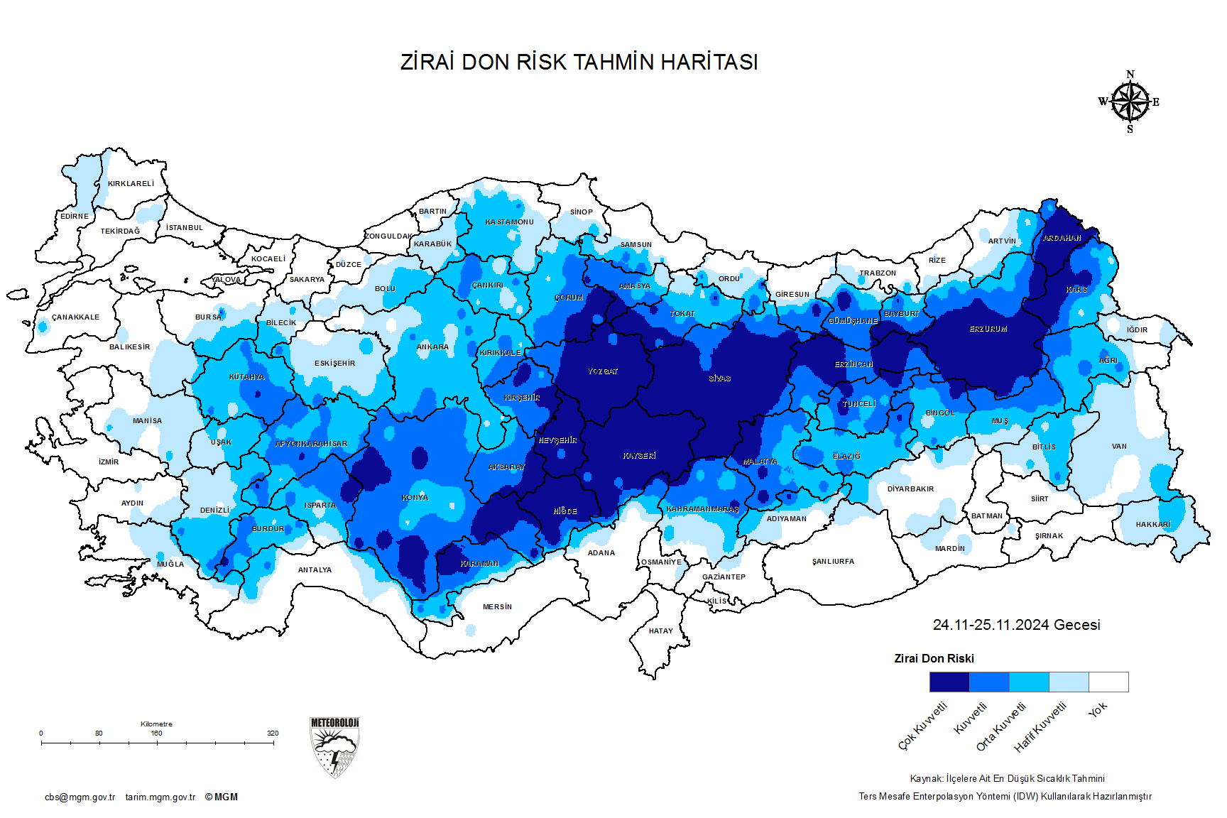 Zirai Don Tahmini - 2 m. Yükseklikte / 5 GÜN SONRA