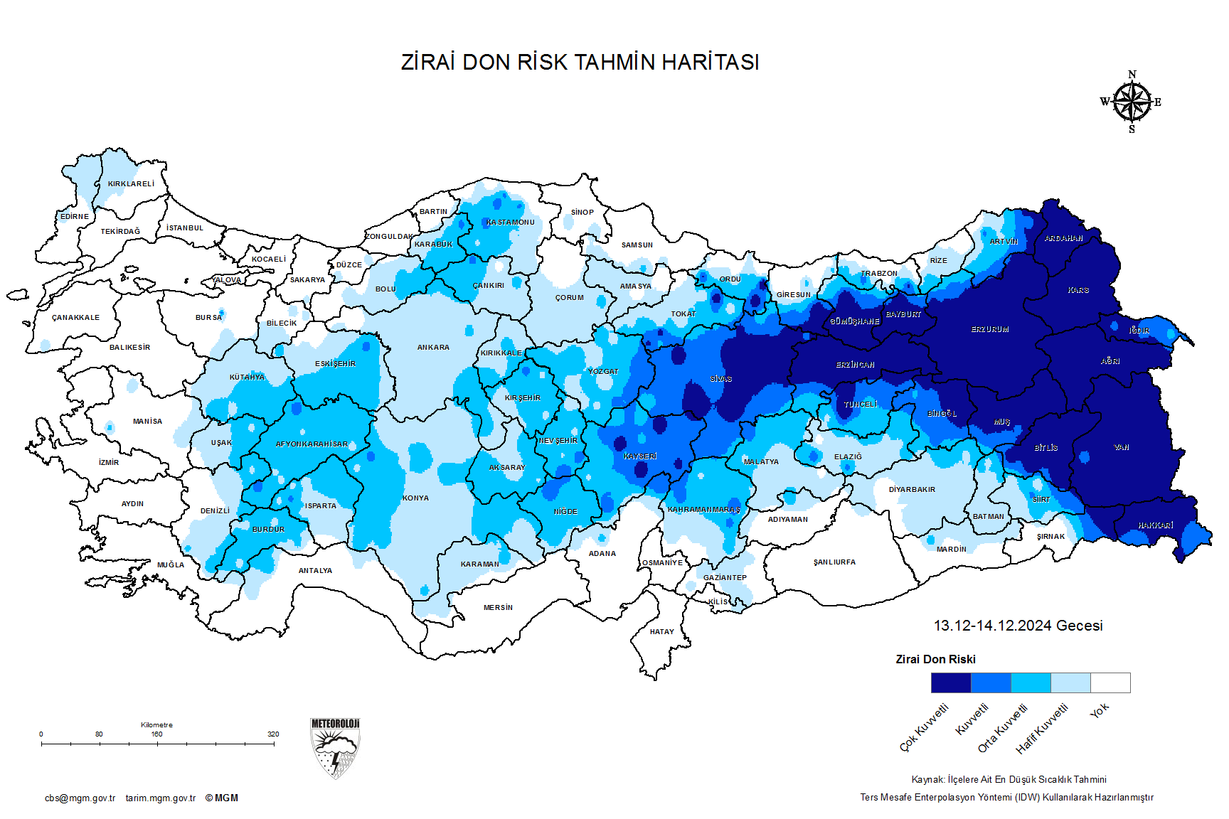 Zirai Don Tahmini - 2 m. Yükseklikte / YARIN