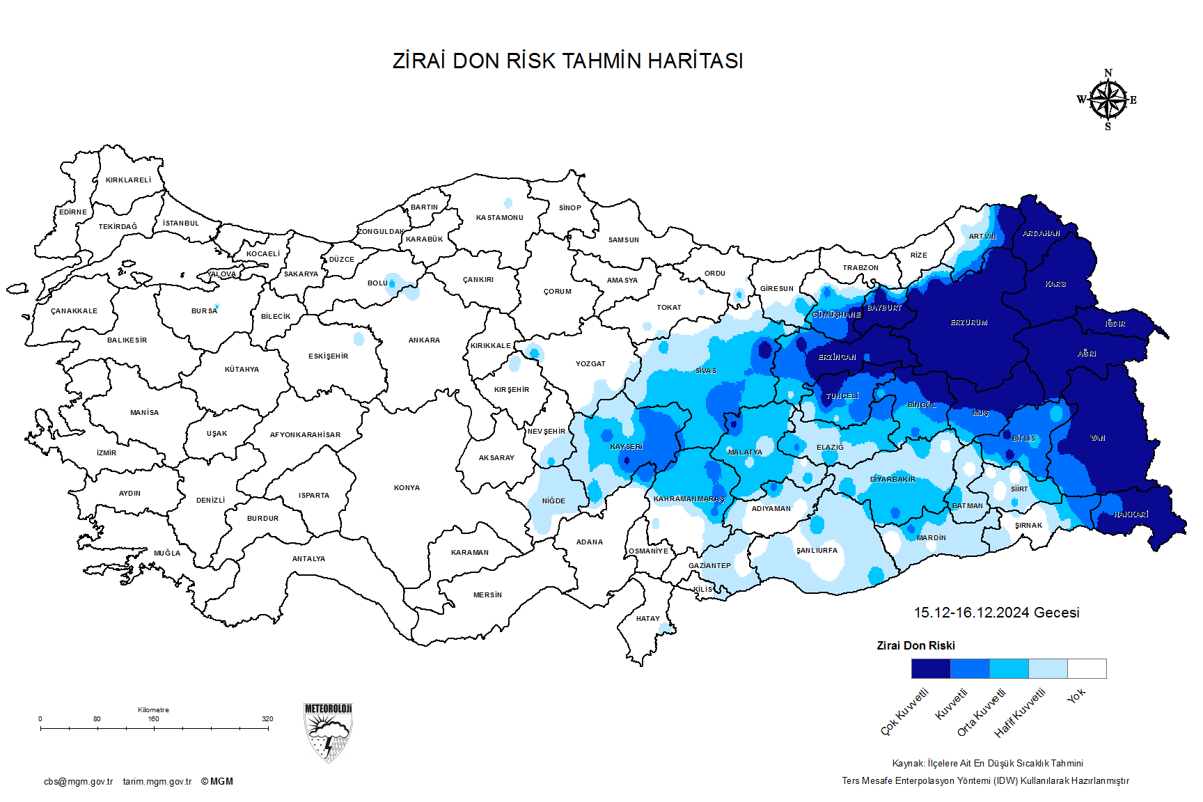 Zirai Don Tahmini - 2 m. Yükseklikte / 3 GÜN SONRA