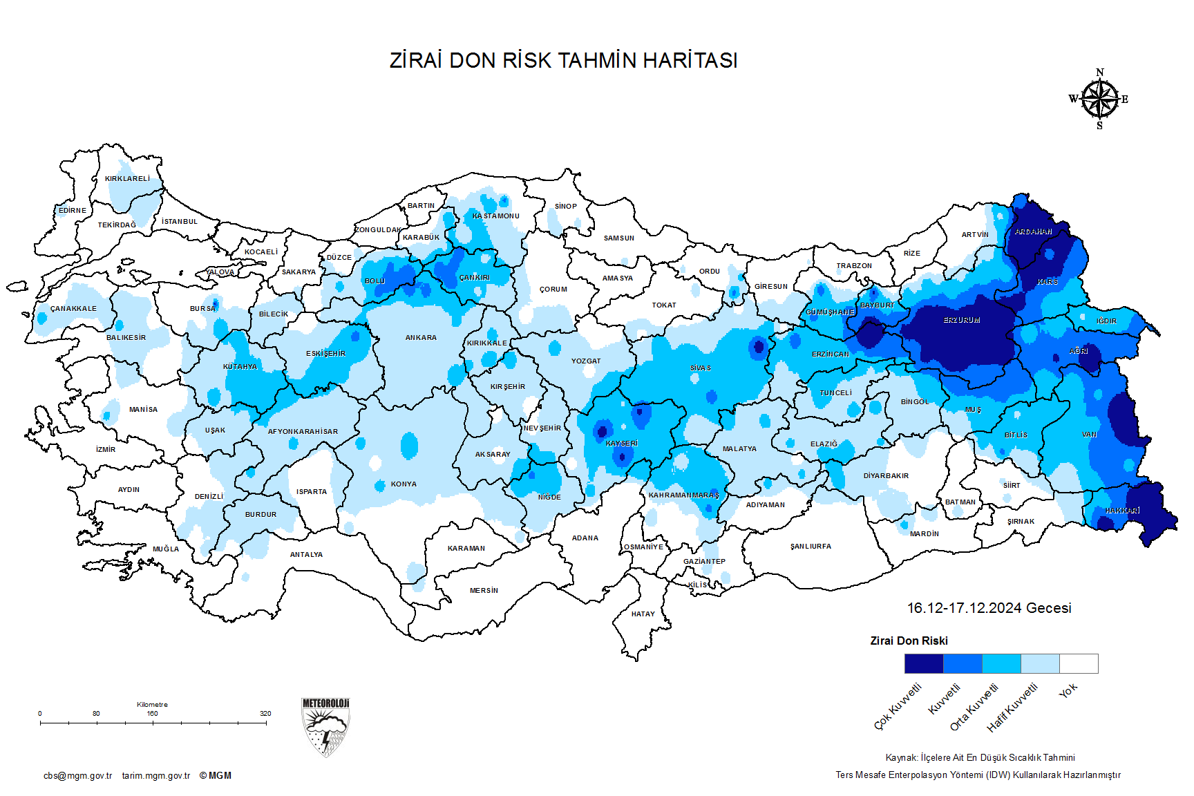 Zirai Don Tahmini - 2 m. Yükseklikte / 4 GÜN SONRA