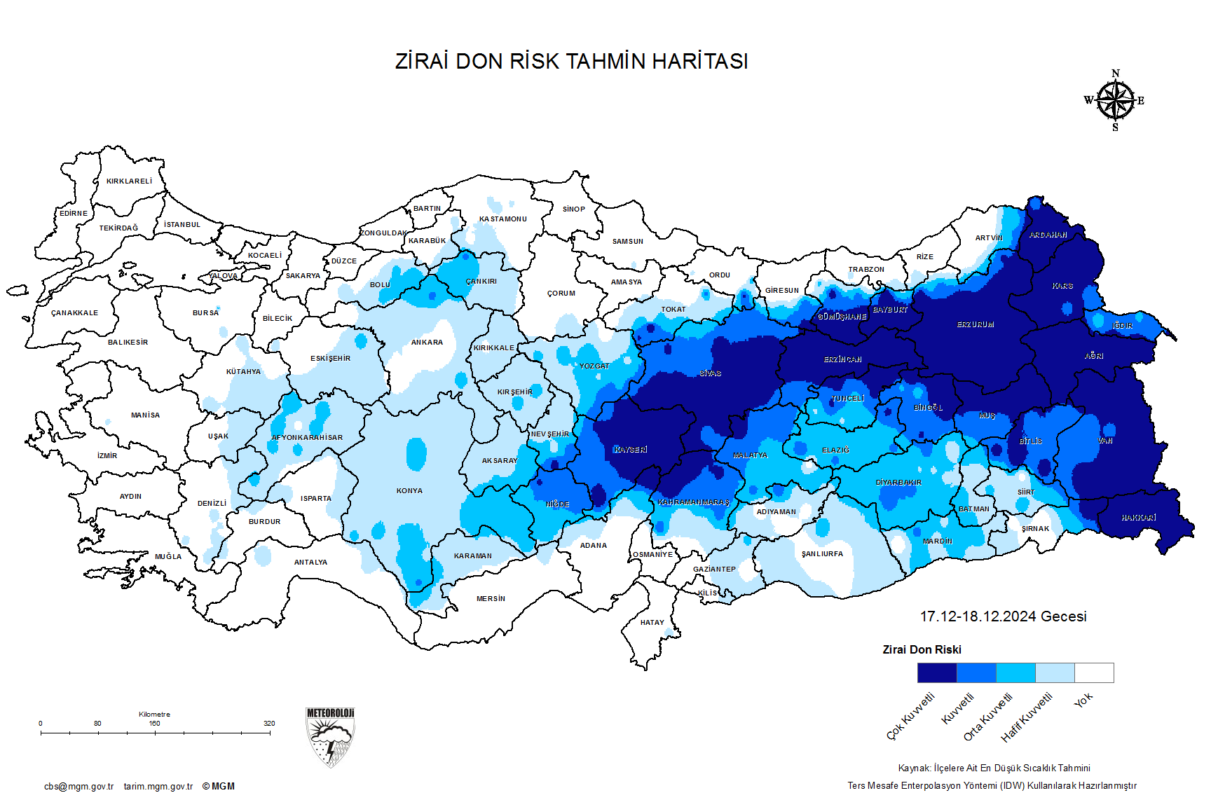 Zirai Don Tahmini - 2 m. Yükseklikte / 5 GÜN SONRA