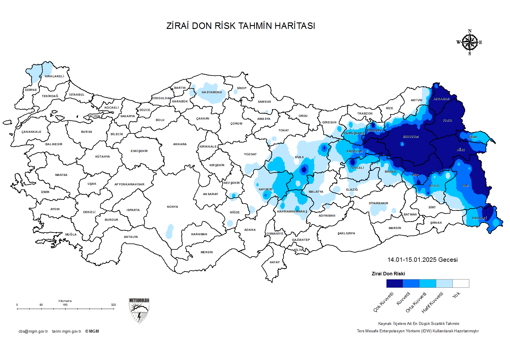 Zirai Don Tahmini - 2 m. Yükseklikte / YARIN