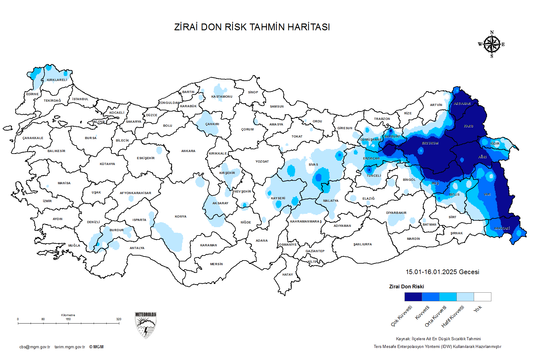 Zirai Don Tahmini - 2 m. Yükseklikte / İKİ GÜN SONRA