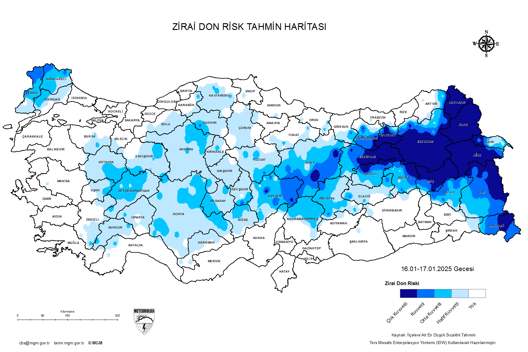 Zirai Don Tahmini - 2 m. Yükseklikte / 3 GÜN SONRA