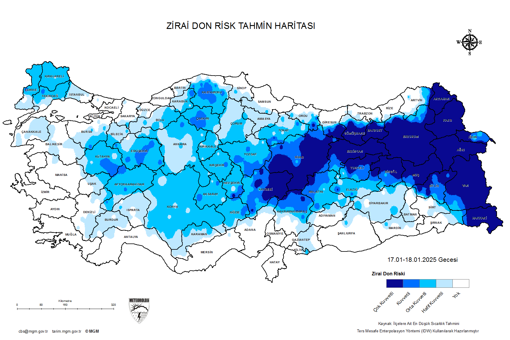 Zirai Don Tahmini - 2 m. Yükseklikte / 4 GÜN SONRA