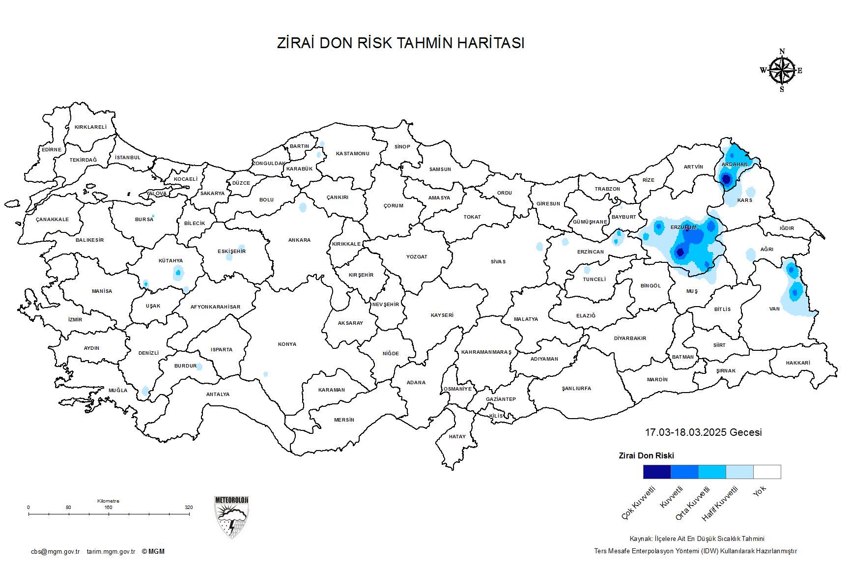 Zirai Don Tahmini - 2 m. Yükseklikte / YARIN