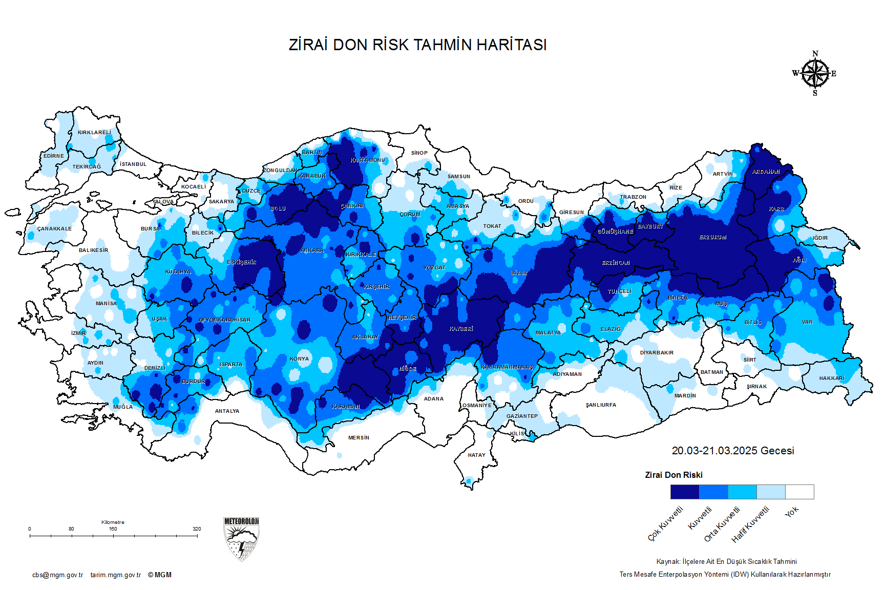 Zirai Don Tahmini - 2 m. Yükseklikte / 4 GÜN SONRA