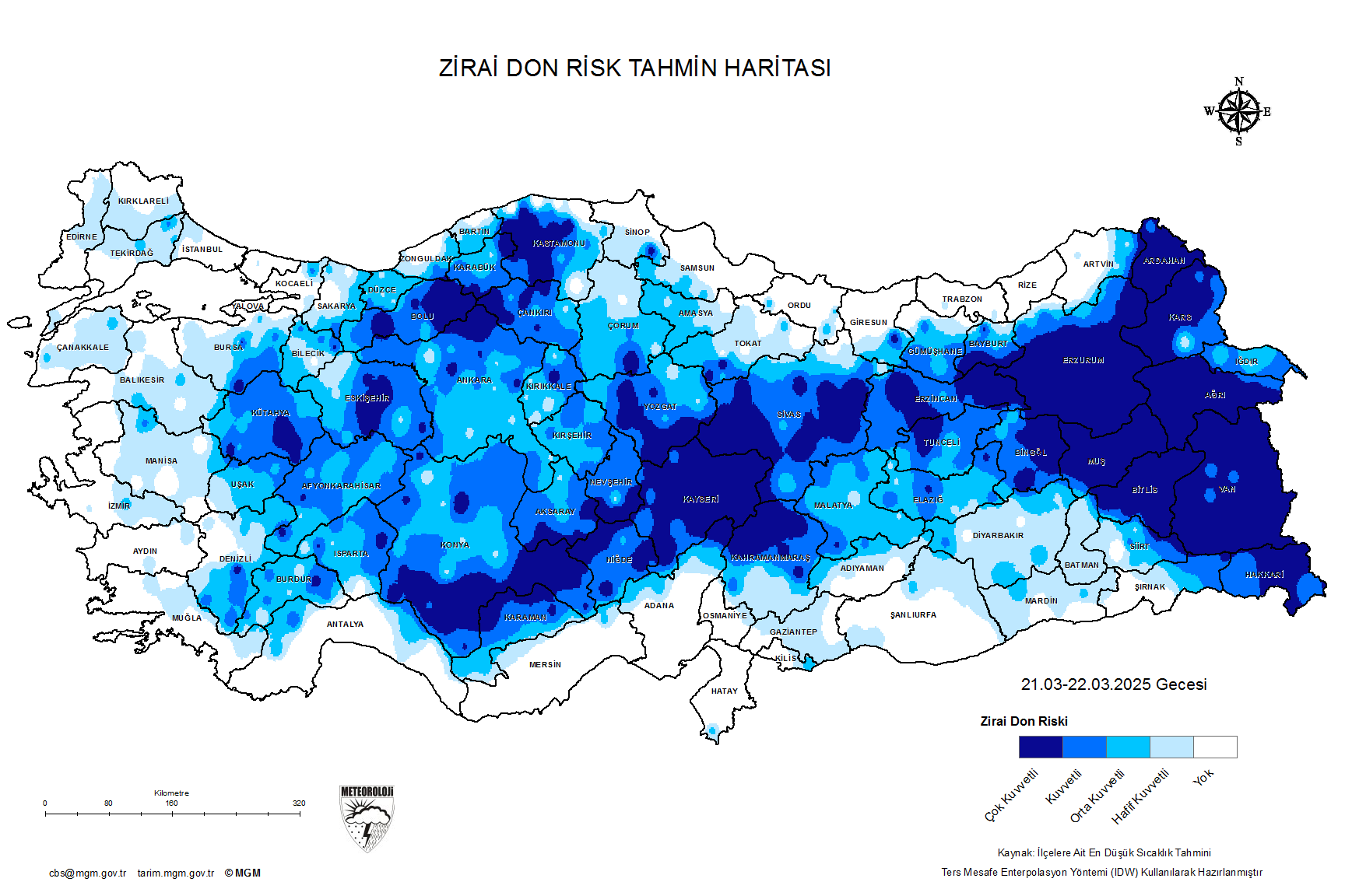 Zirai Don Tahmini - 2 m. Yükseklikte / 5 GÜN SONRA