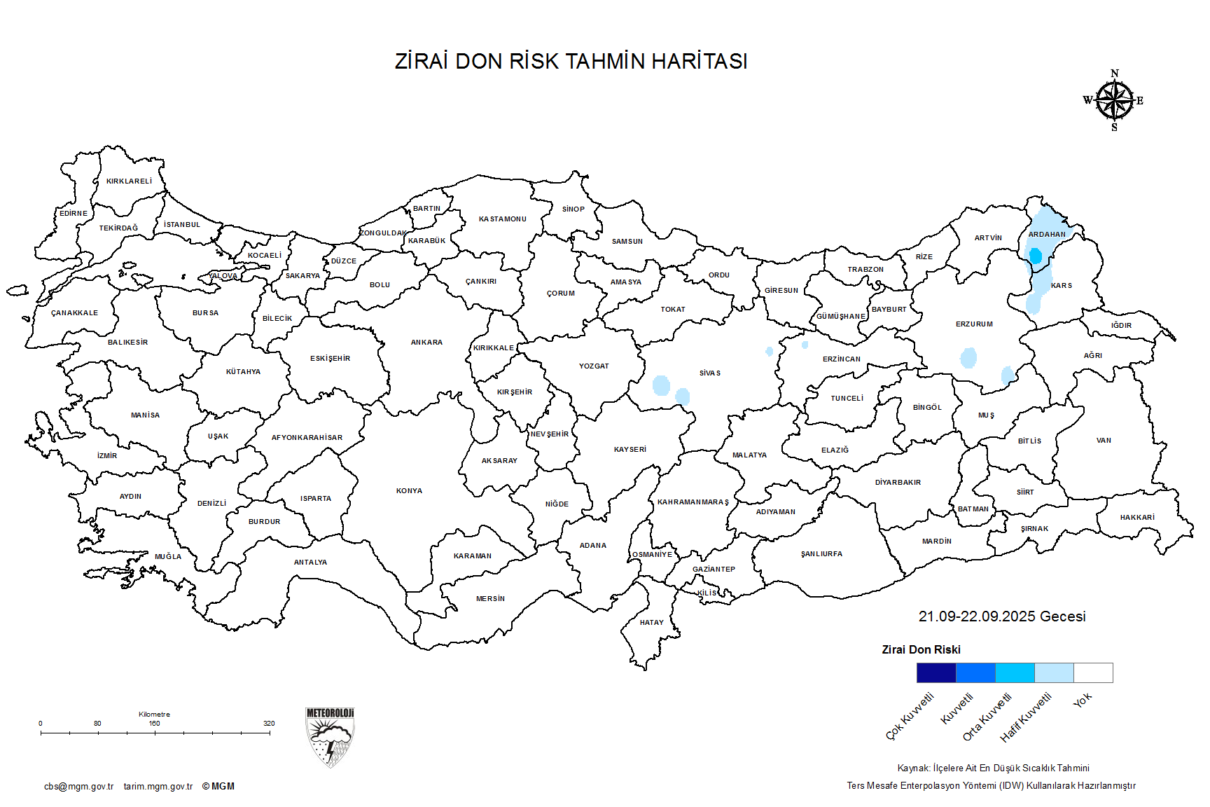 Zirai Don Tahmini - 2 m. Yükseklikte / 4 GÜN SONRA