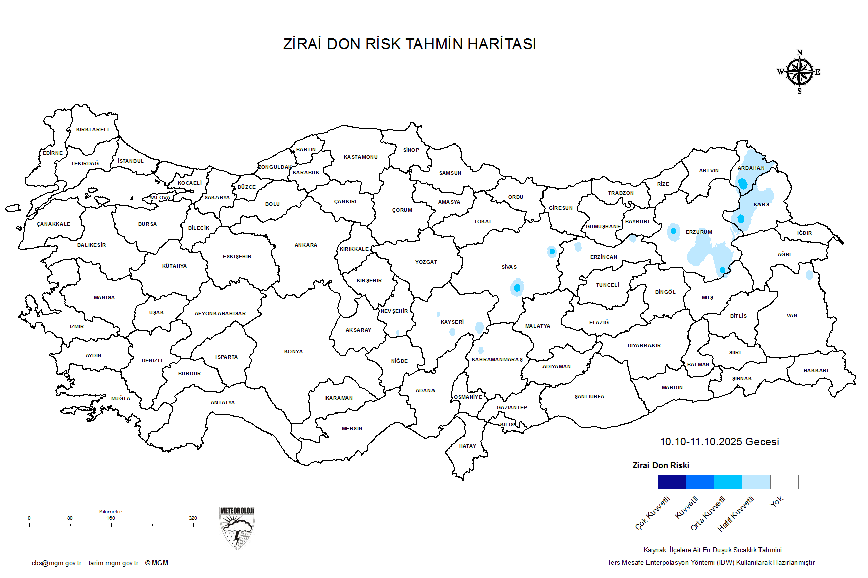 Zirai Don Tahmini - 2 m. Yükseklikte / 3 GÜN SONRA