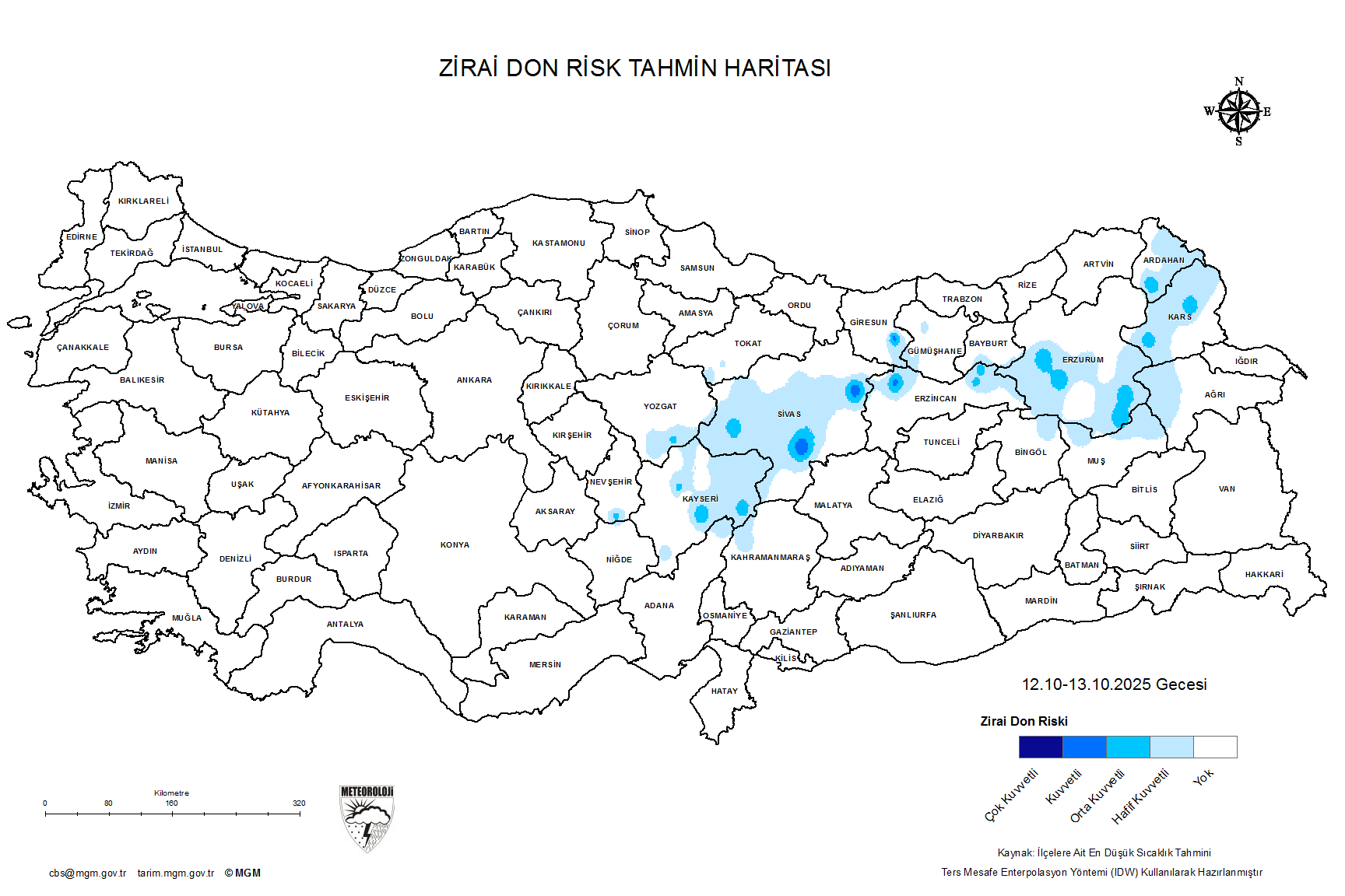 Zirai Don Tahmini - 2 m. Yükseklikte / 5 GÜN SONRA