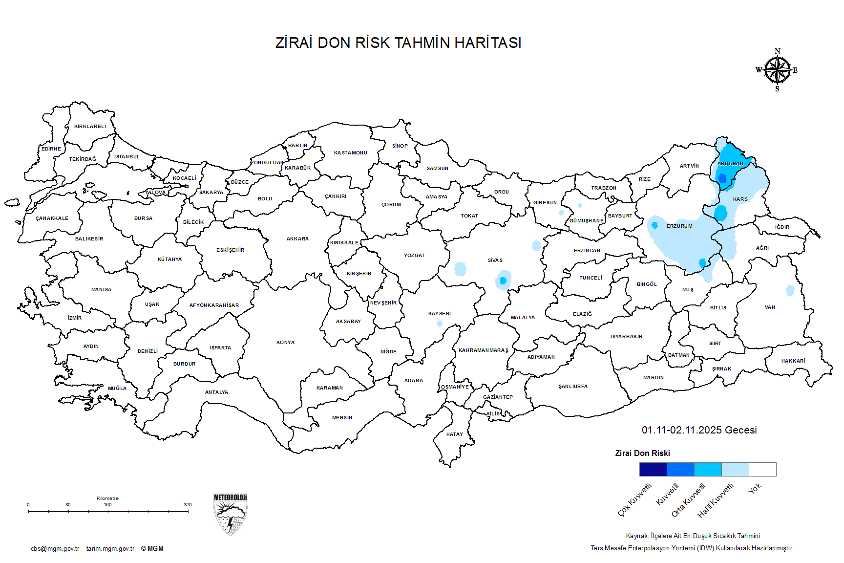 Zirai Don Tahmini - 2 m. Yükseklikte / 3 GÜN SONRA