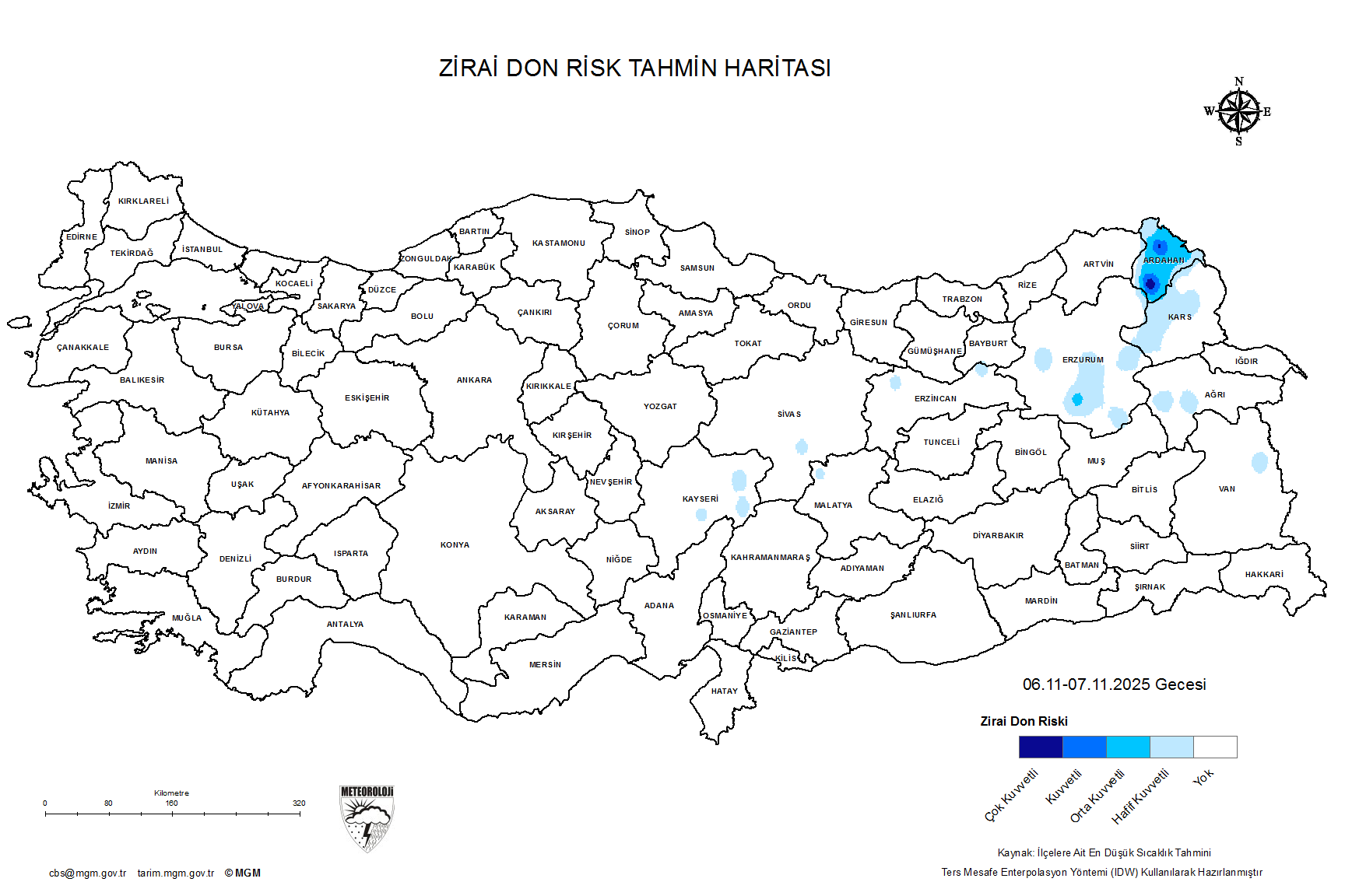 Zirai Don Tahmini - 2 m. Yükseklikte / 4 GÜN SONRA