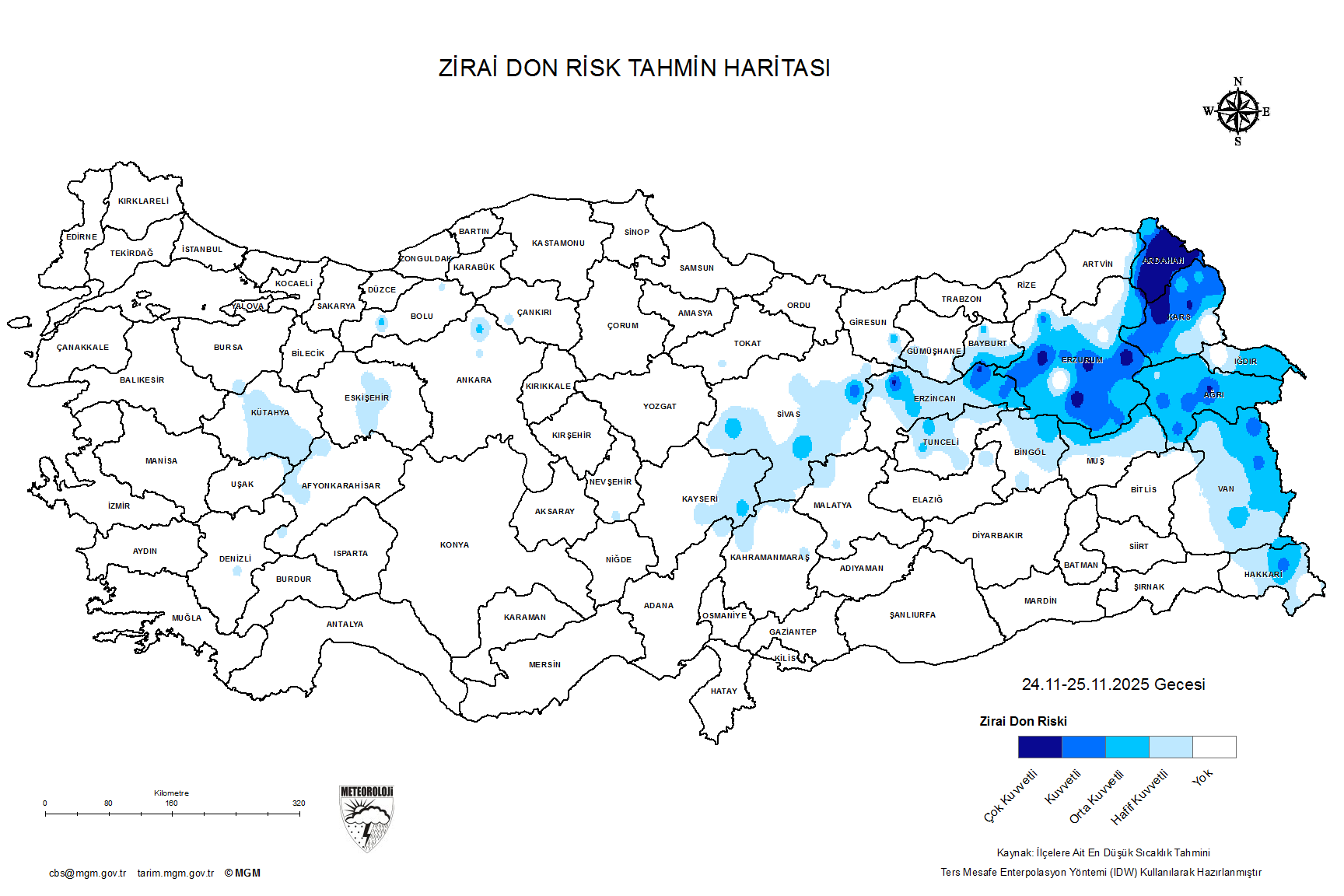 Zirai Don Tahmini - 2 m. Yükseklikte / İKİ GÜN SONRA