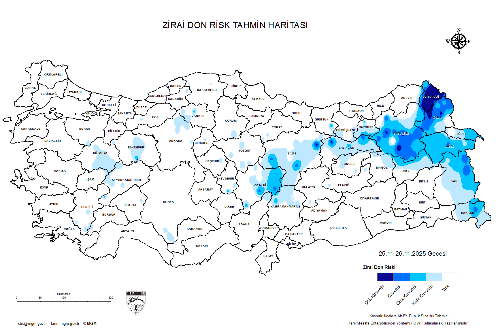 Zirai Don Tahmini - 2 m. Yükseklikte / 3 GÜN SONRA
