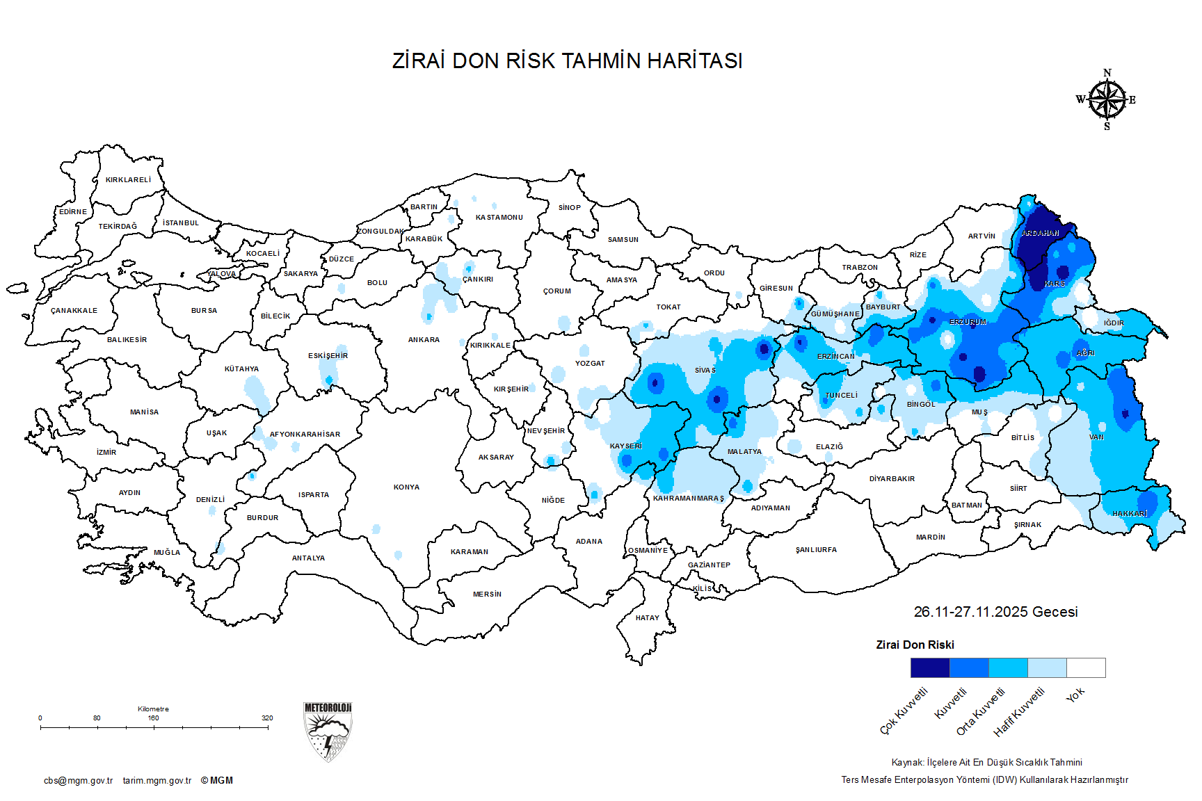 Zirai Don Tahmini - 2 m. Yükseklikte / 4 GÜN SONRA