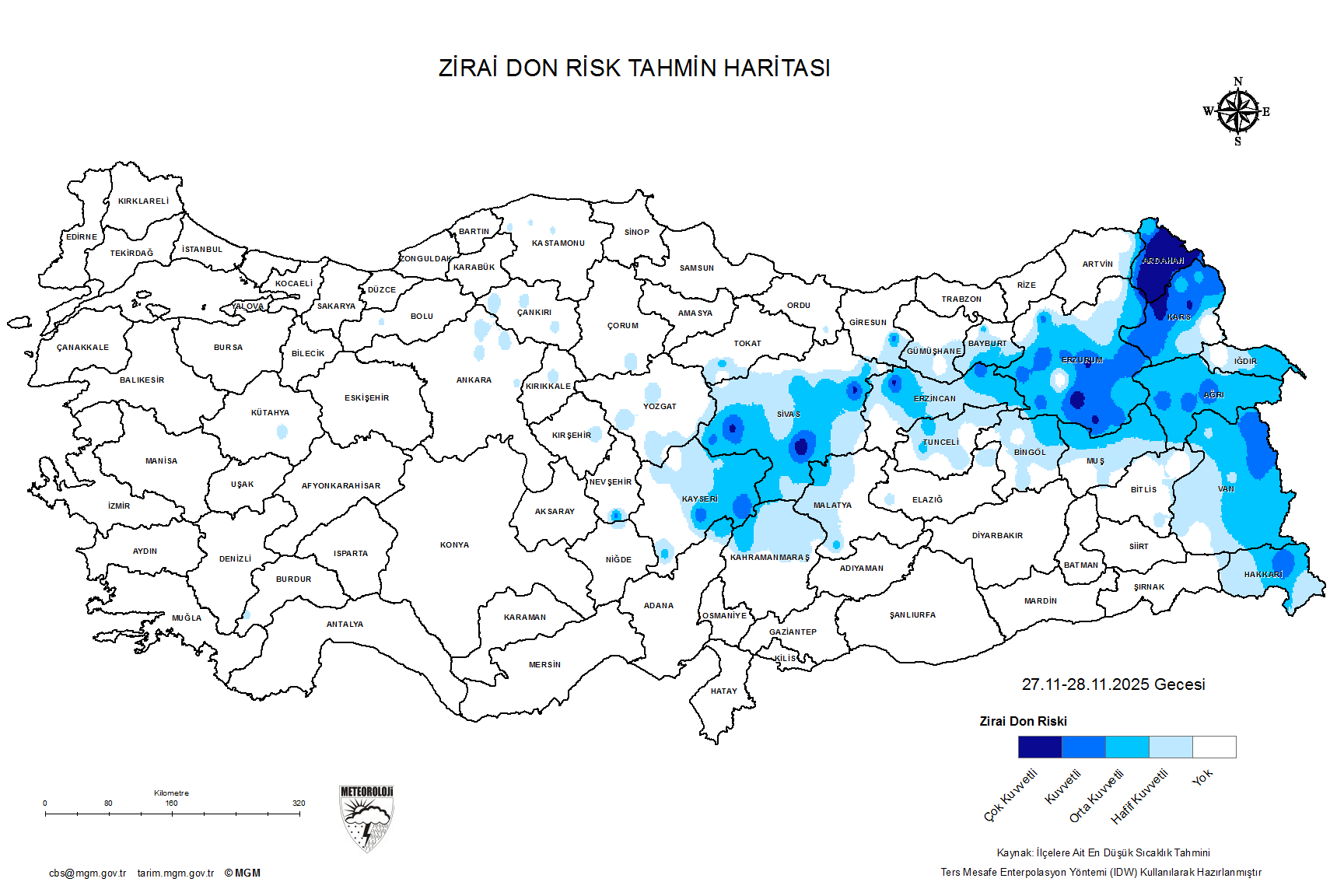 Zirai Don Tahmini - 2 m. Yükseklikte / 5 GÜN SONRA