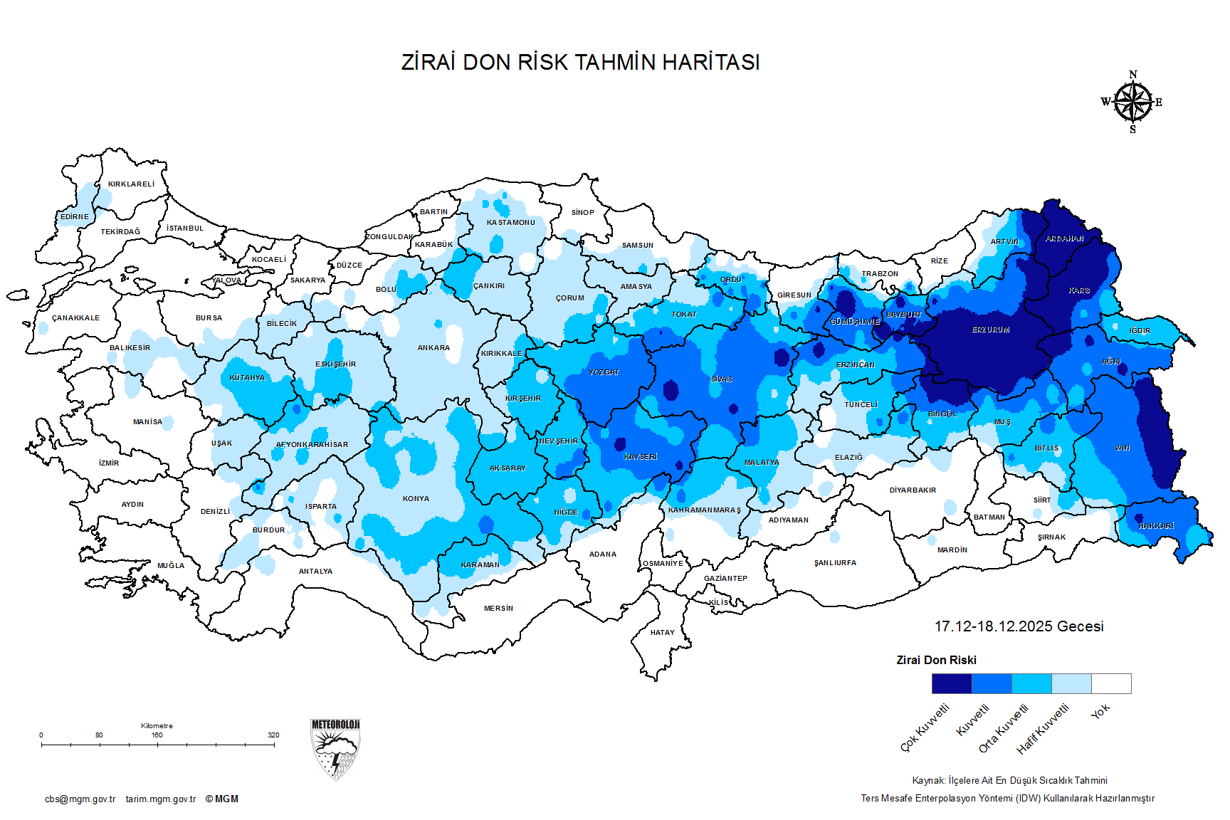 Zirai Don Tahmini - 2 m. Yükseklikte / 3 GÜN SONRA