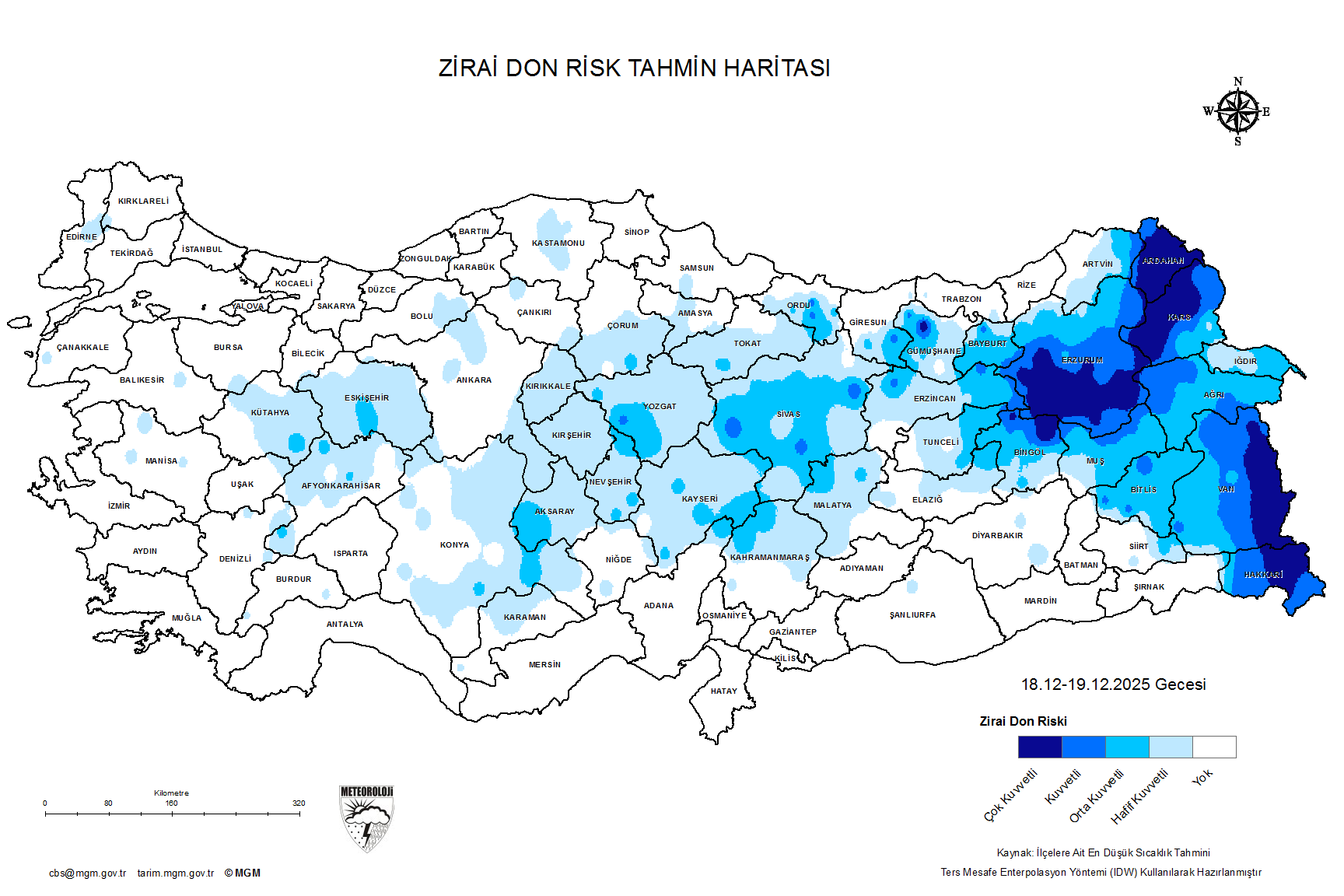 Zirai Don Tahmini - 2 m. Yükseklikte / 4 GÜN SONRA