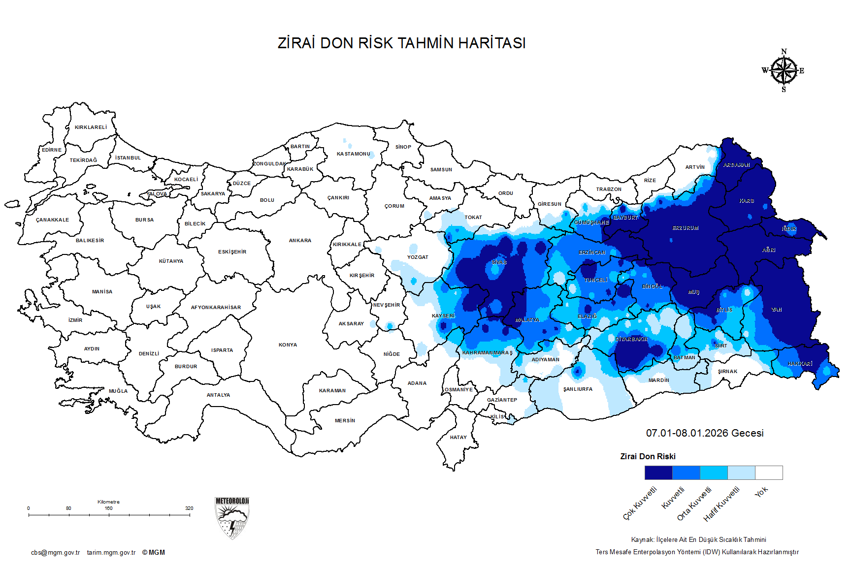 Zirai Don Tahmini - 2 m. Yükseklikte / 4 GÜN SONRA