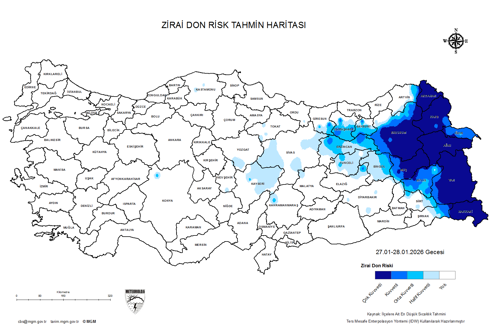 Zirai Don Tahmini - 2 m. Yükseklikte / 4 GÜN SONRA