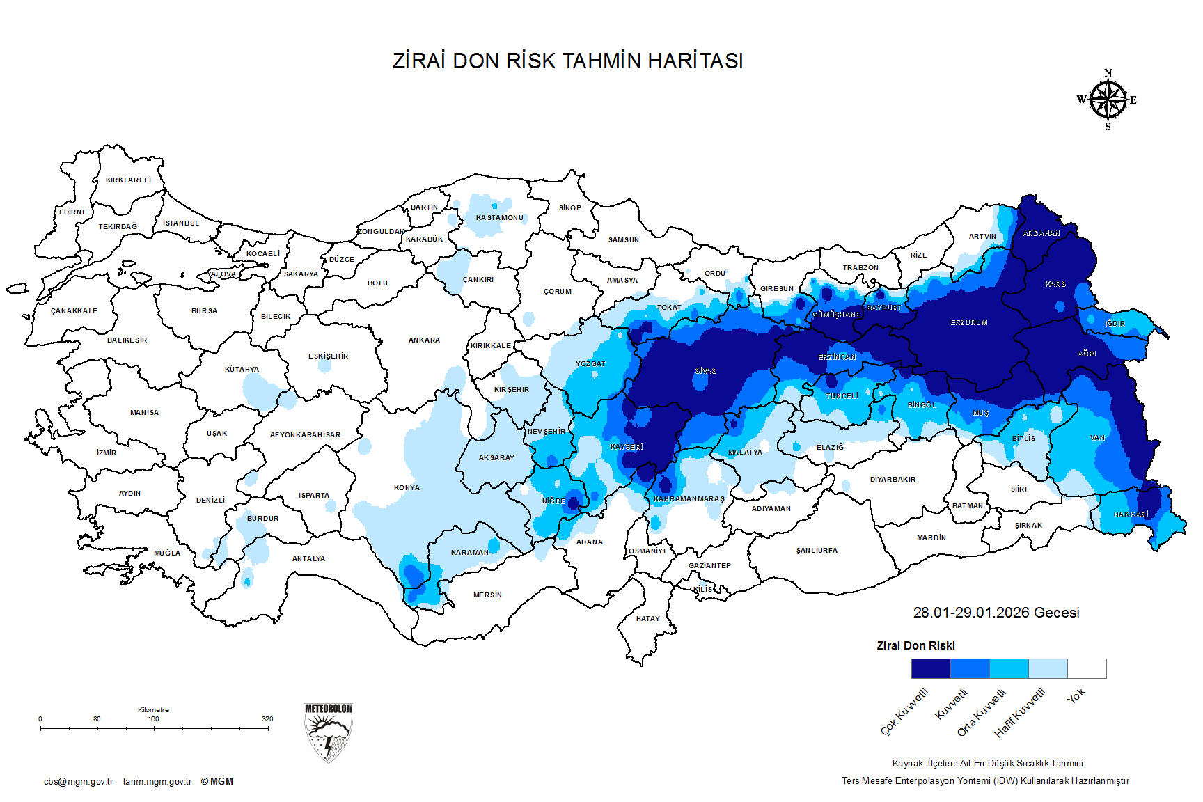 Zirai Don Tahmini - 2 m. Yükseklikte / 5 GÜN SONRA