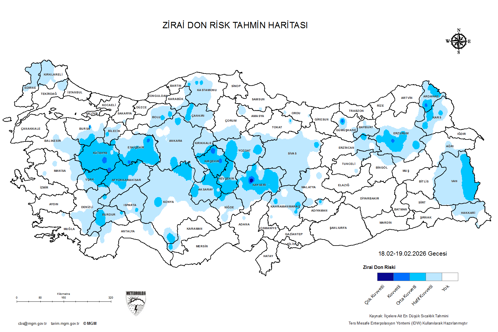 Zirai Don Tahmini - 2 m. Yükseklikte / 5 GÜN SONRA