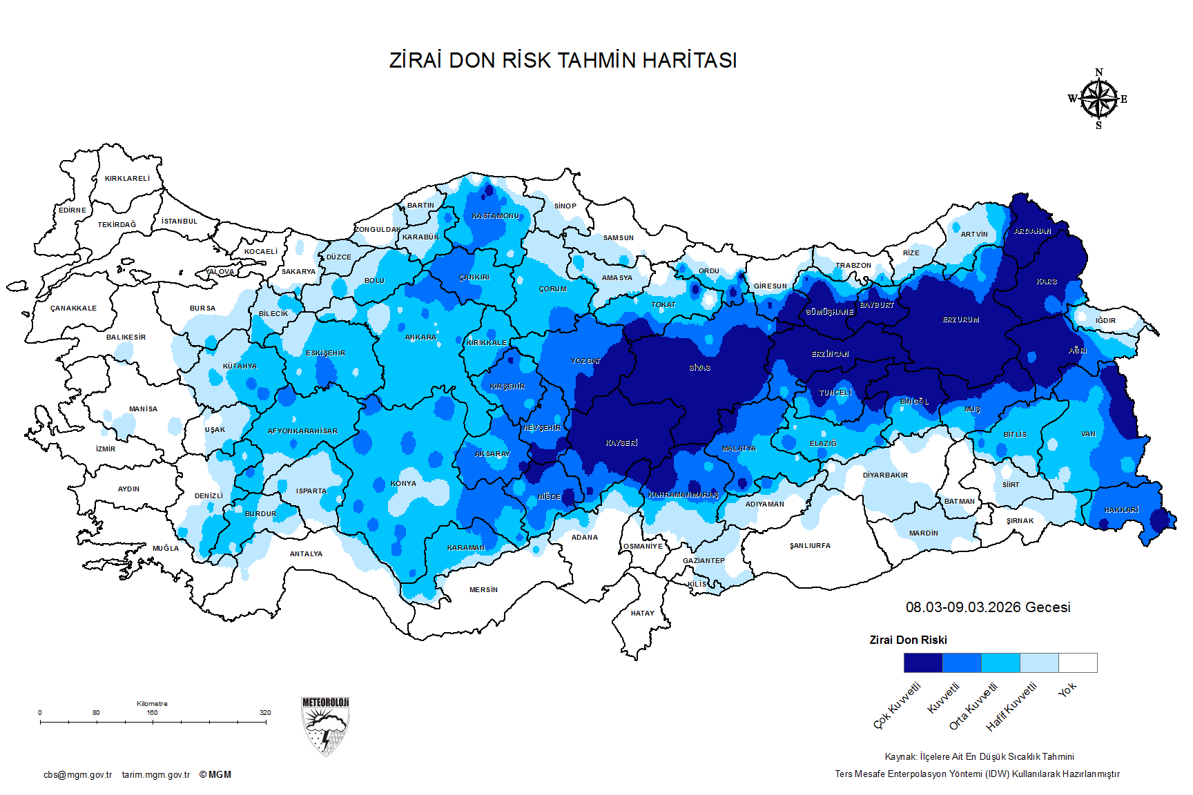 Zirai Don Tahmini - 2 m. Yükseklikte / 3 GÜN SONRA