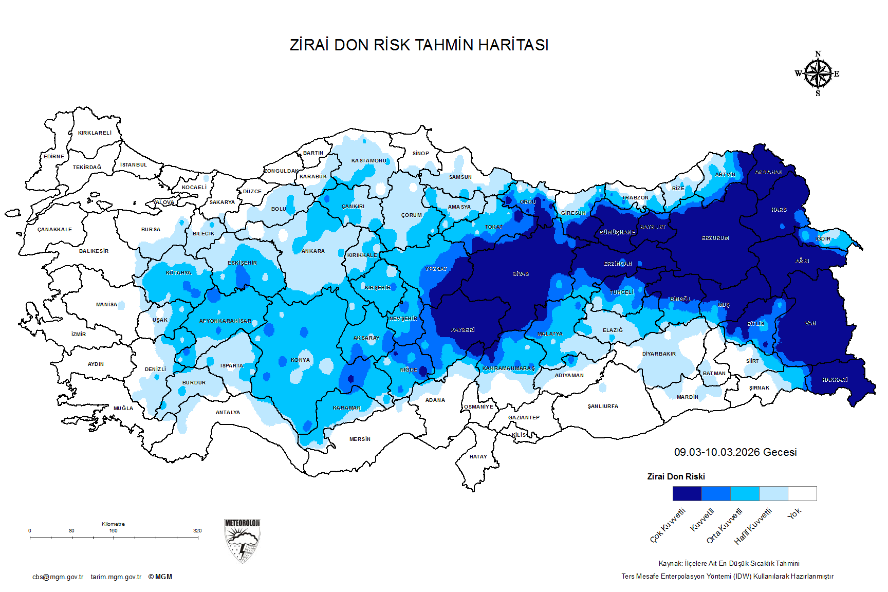 Zirai Don Tahmini - 2 m. Yükseklikte / 4 GÜN SONRA