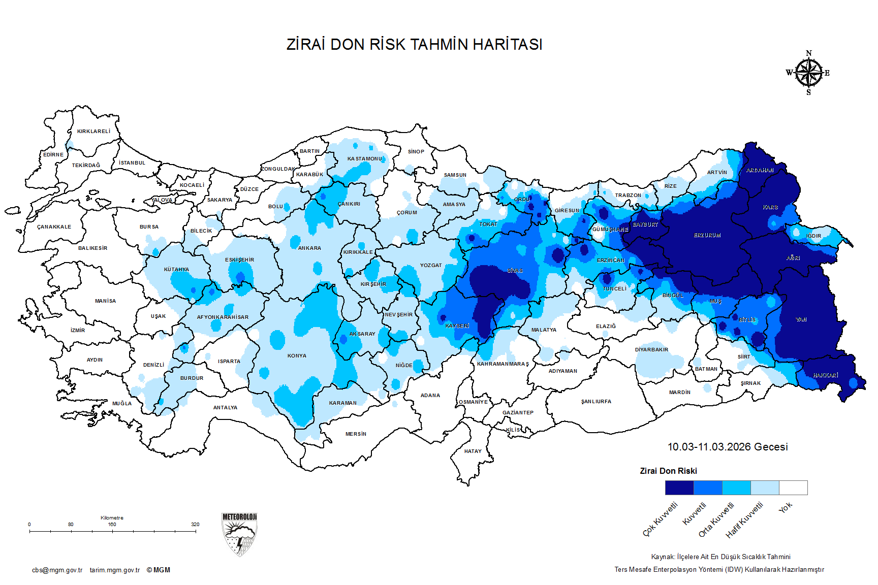 Zirai Don Tahmini - 2 m. Yükseklikte / 5 GÜN SONRA
