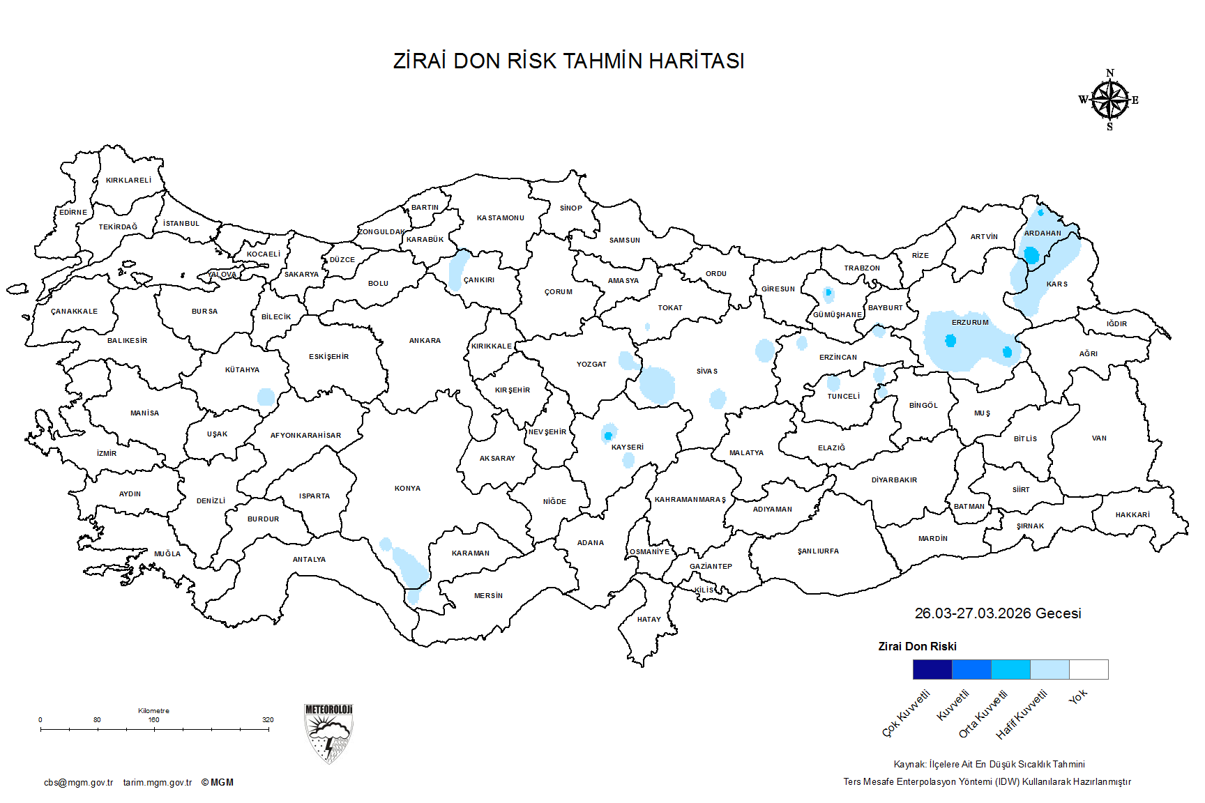Zirai Don Tahmini - 2 m. Yükseklikte / YARIN