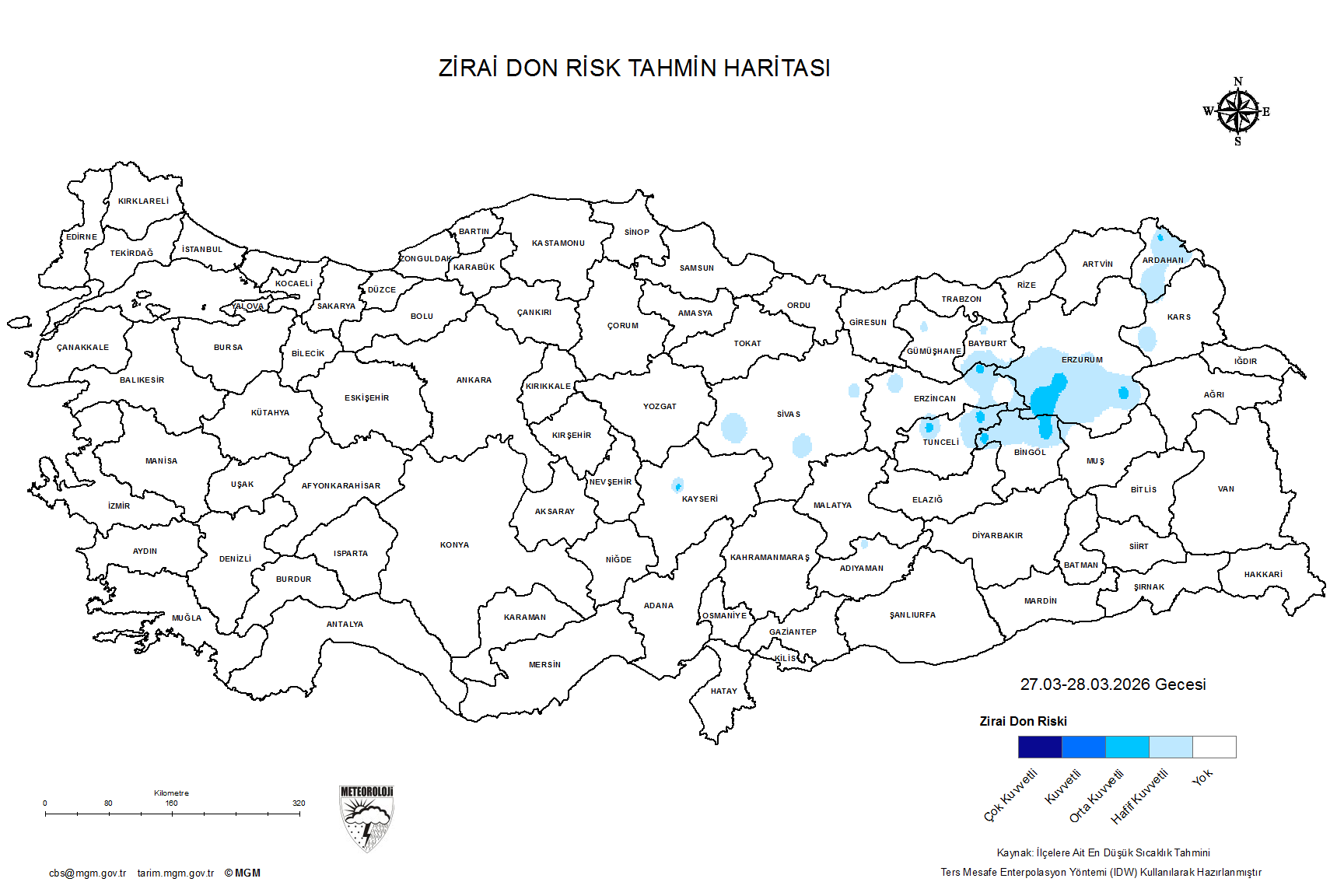 Zirai Don Tahmini - 2 m. Yükseklikte / İKİ GÜN SONRA
