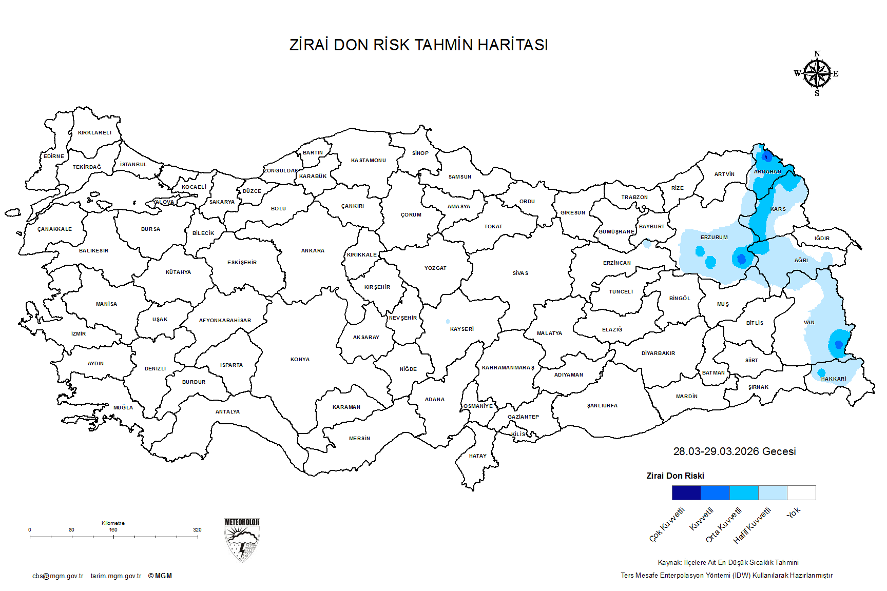Zirai Don Tahmini - 2 m. Yükseklikte / 3 GÜN SONRA