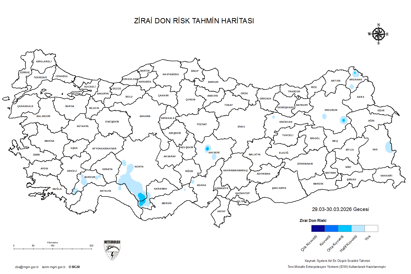 Zirai Don Tahmini - 2 m. Yükseklikte / 4 GÜN SONRA