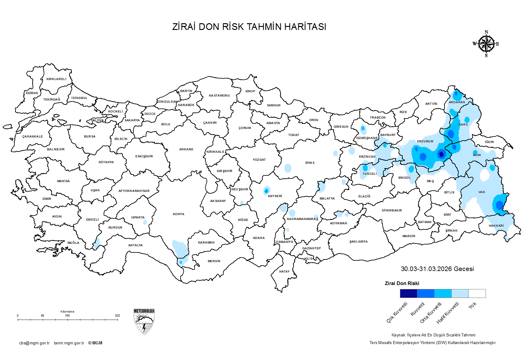 Zirai Don Tahmini - 2 m. Yükseklikte / 5 GÜN SONRA