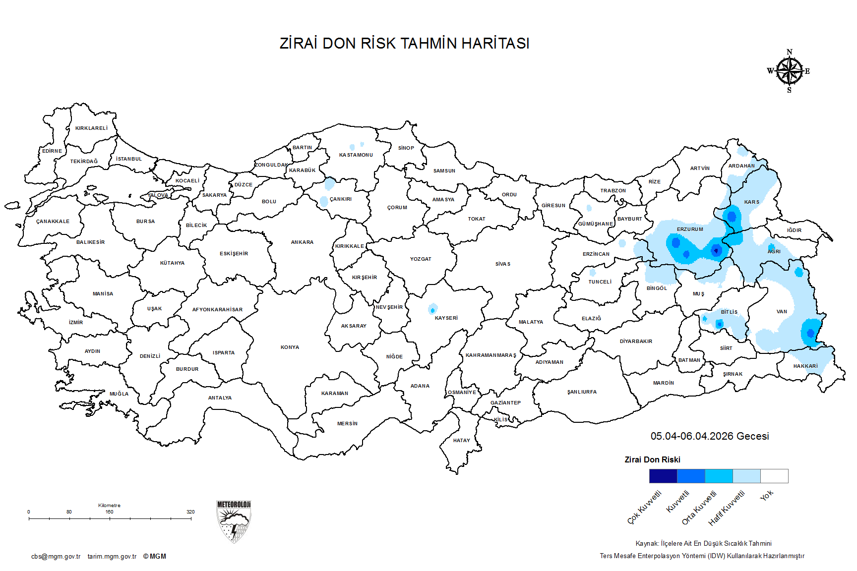 Zirai Don Tahmini - 2 m. Yükseklikte / YARIN