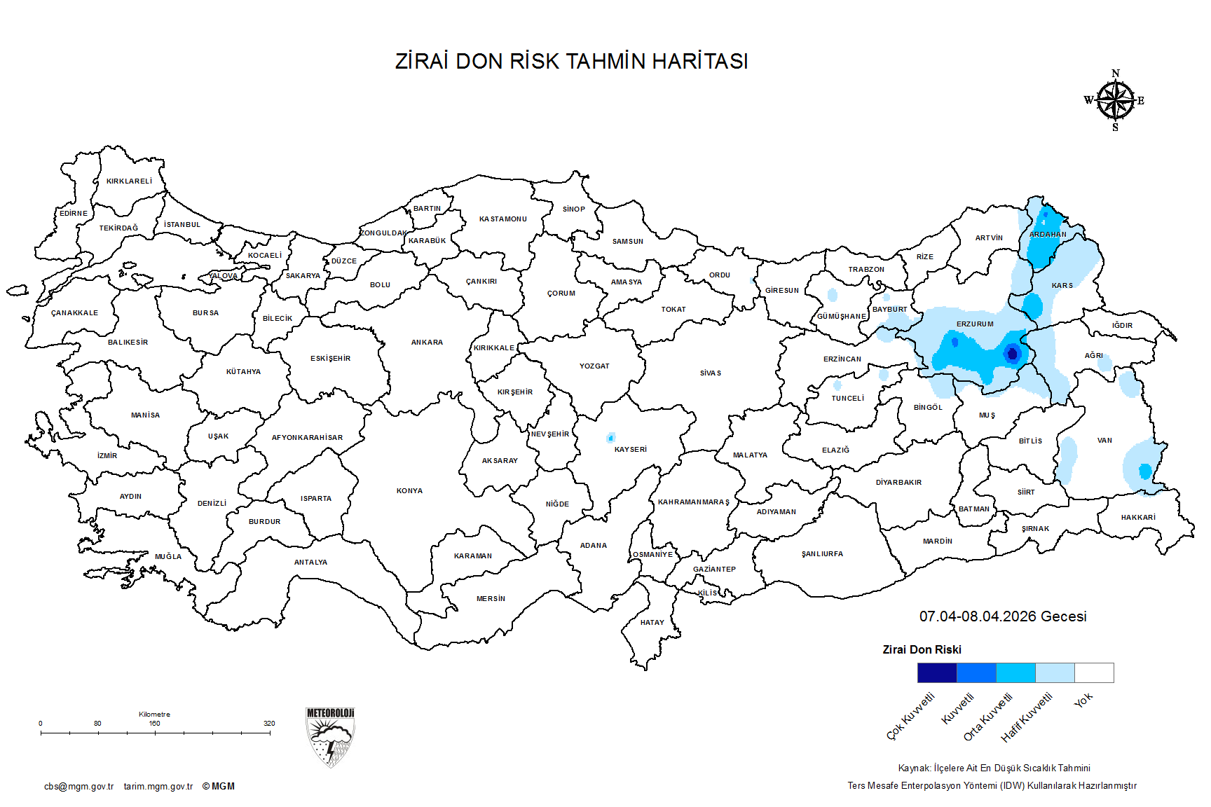 Zirai Don Tahmini - 2 m. Yükseklikte / 3 GÜN SONRA