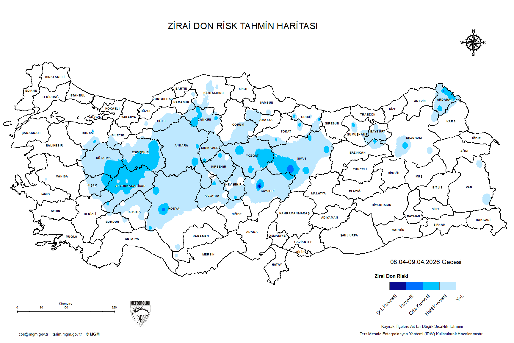 Zirai Don Tahmini - 2 m. Yükseklikte / 4 GÜN SONRA