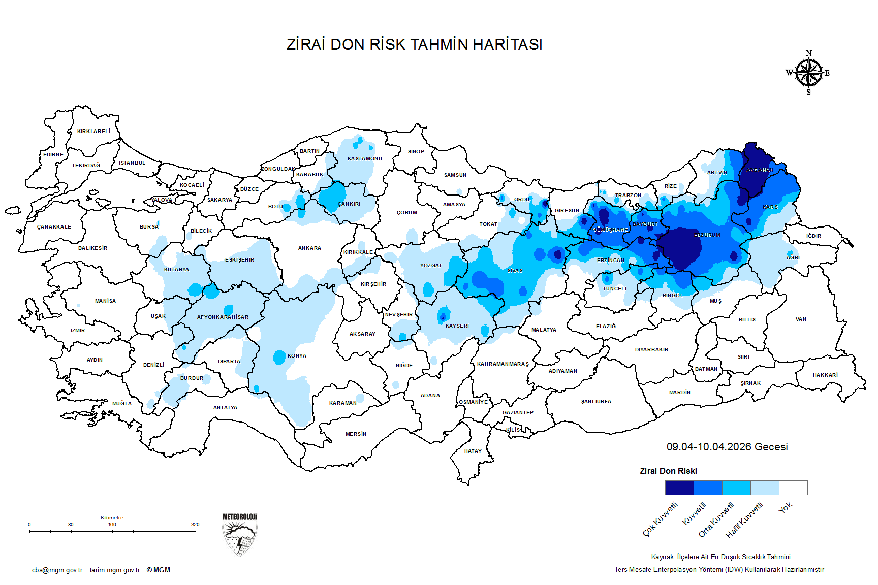 Zirai Don Tahmini - 2 m. Yükseklikte / 5 GÜN SONRA