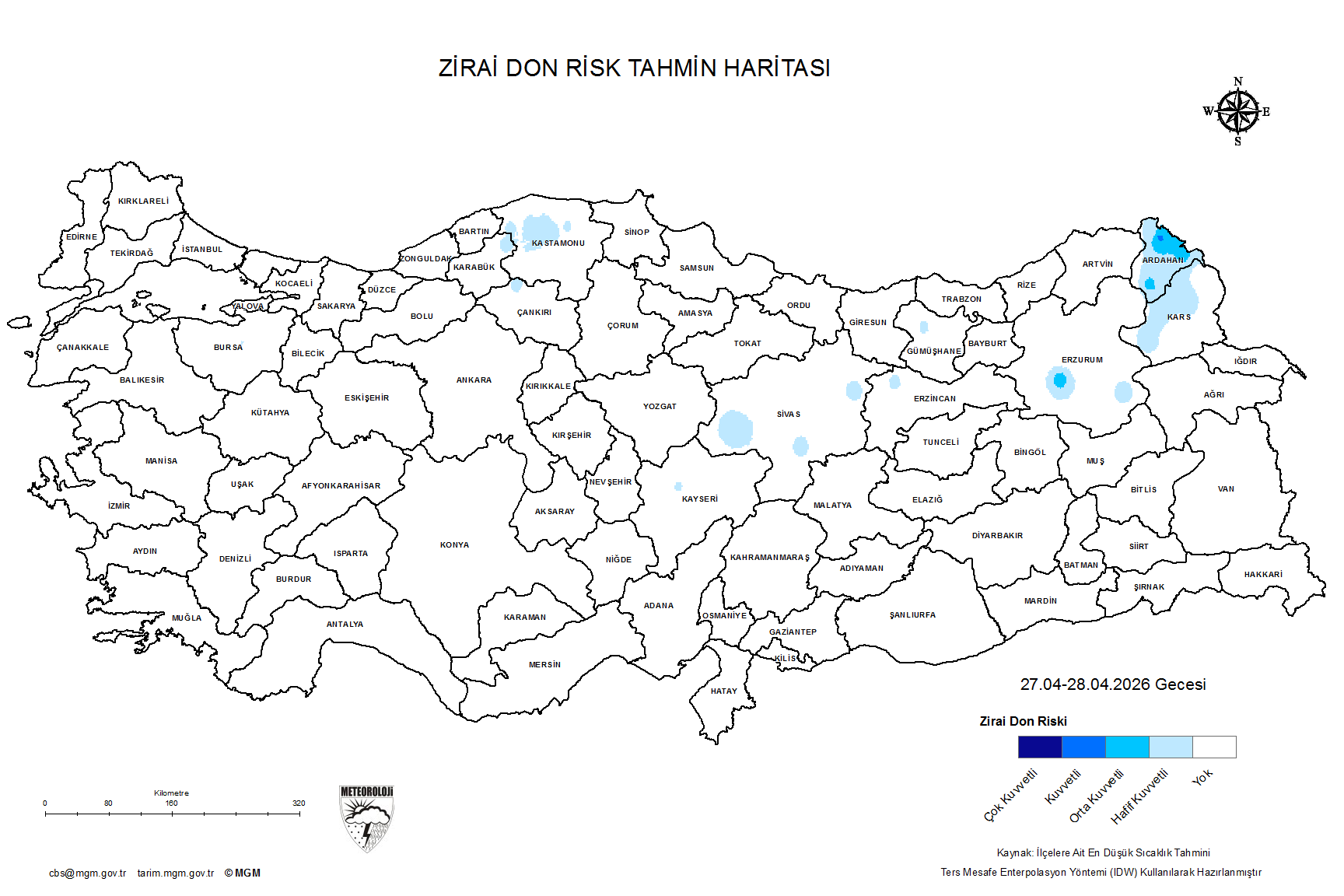 Zirai Don Tahmini - 2 m. Yükseklikte / 3 GÜN SONRA
