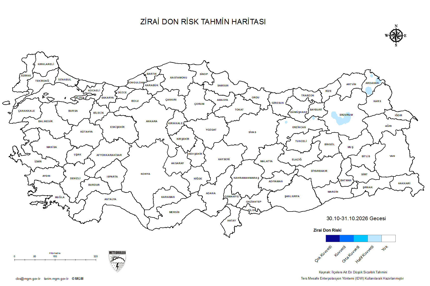 Zirai Don Tahmini - 2 m. Yükseklikte / 5 GÜN SONRA