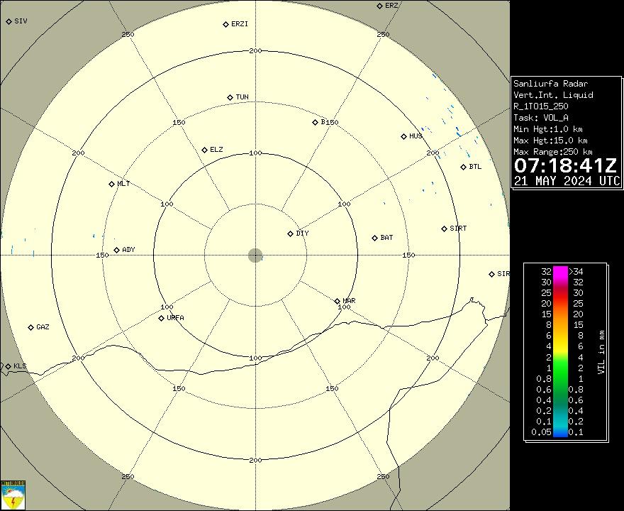 Radar Görüntüsü: Şanlıurfa, VIL